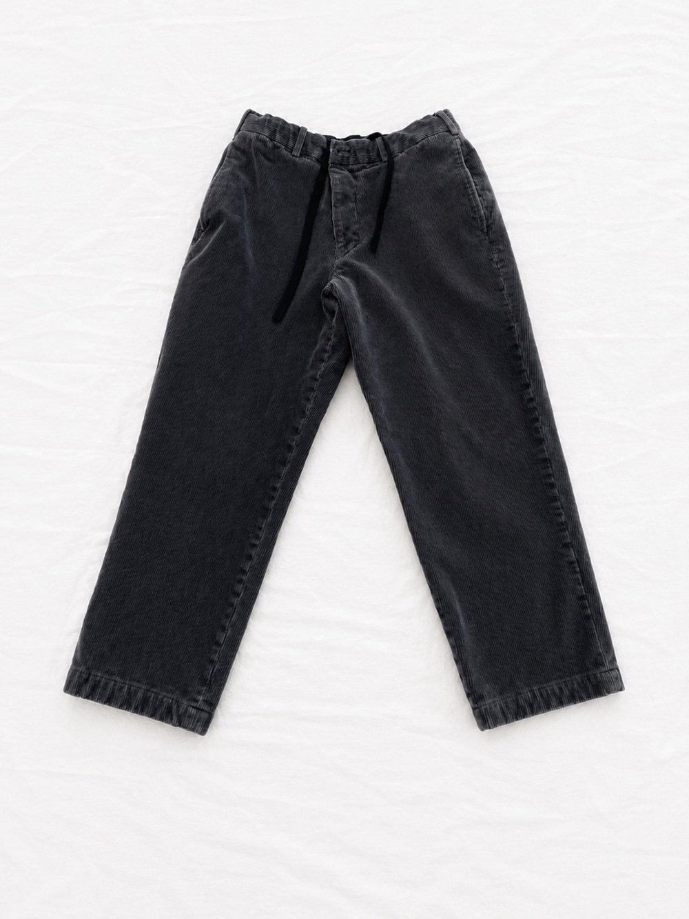 Dark Gray Corduroy Drawstring Tapered Pants Uniqlo Size S
